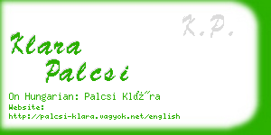 klara palcsi business card